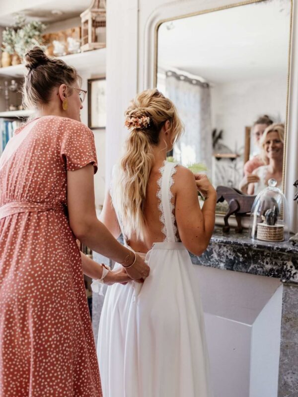 Peigne en fleurs séchées sur mesure