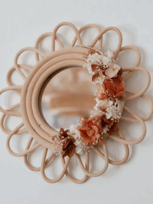 Miroir en rotin - Sur mesure